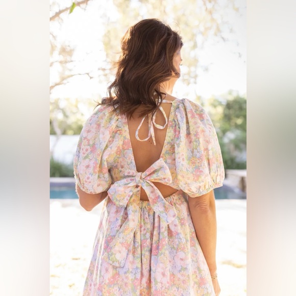 Jillian Harris x Joe Fresh Blushing Flower Back Tie Dress - Picture 4 of 9